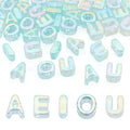 FASHEWELRY 50Pcs Large Letter Beads, 20mm Big Acrylic Alphabet Beads, Large Hole Vowel Bead Spacer for Bracelets Necklaces Bag Charms Shoelaces Keychains Lanyards (Sky Blue) - color: Sky Blue