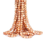 70PCS Natural 8MM Healing Gemstone, Sunstone Energy Stone Round Loose Beads, Semi-Precious Crystal Beads with Free Elastic String for Jewelry Making DIY - color: Sunstone