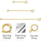 Gold Necklace Extenders 14k Extender Chain 925 Sterling Silver Extension Bracelet Chain Extenders for Necklaces 3 Pcs (1 2 3 Inch)(Gold) - color: Gold, size: 1 2 3 Inch
