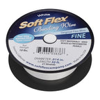 Soft Flex 21 Strand Beading Wire - Fine 0.14 Diameter - 30 Feet Design Wire - style: White Nylon