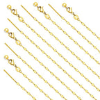 Crisjanggo 10 Pcs Gold Plated Necklace Bulk 20 Inch Adjustable Stainless Steel Lip Chain for Jewelry Making with Adjust Clasp for Women - color: Gold Lip