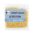 Beadalon Crimp Beads, Size #2, Gold Color, 1 oz, Approx. 900 pc - color: Gold, size: Size #2, 900 pc