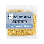 Beadalon Crimp Beads, Size #2, Gold Color, 1 oz, Approx. 900 pc - color: Gold, size: Size #2, 900 pc