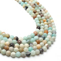 Yochus 45pcs Polish Amazonite Beads，8mm Healing Power Natural Stone Round Loose Gemstone Beads for Jewelry Making Earring Necklace DIY Crafts - color: Amazonite stone, size: 8mm 45beads