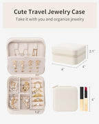 VLANDO Mothers Day Mom Gifts - Travel Jewelry Case, Small Travel Jewelry Organizer Box for Girls Women - White - color: White