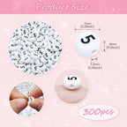 Looconi 300pcs Number Beads 5 Plastic Beads for Jewelry Making - color: Number5, size: 7x4mm