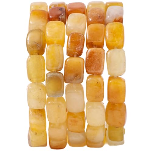Natural Large Yellow Jade Cube Stone Beads 8x11mm 38cm/str Loose Semi Gemstone Stone Square Beads for Making Bracelets Necklace - color: Yellow Jade