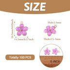 Beadthoven 100pcs Enamel Charms Cherry Blossom Daisy Flower Pendants Gold Plated Small Cute Bulk for Jewelry Making Bracelet Necklace Earrings Keychain DIY Accessories - color: 0Lilac