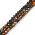 Natural Ocean Agate 8mm Gemstone Faceted Round Loose Strand Beads for DIY Necklace Bracelet Jewelry Making 15 Inch - color: Ocean Agate