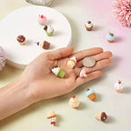 Craftdady Resin Plastic Miniature Food Snack Pendants Charms Ice Drink Juice Pendants Cute Bottle Fruit Keychain Charms Hang Ornament for DIY Craft Earring Bracelet Necklace Jewelry Making - color: Mixed Color Cupcake
