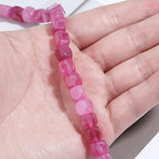8MM Natural Hibiscus Jade Gemstone Loose Square Cube Beads Stone Healing Power for Jewelry Making DIY Bracelet Necklace - color: Hibiscus Jade