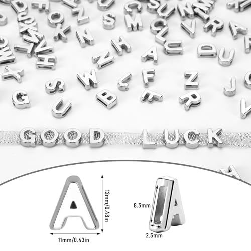 Augshy 700Pcs Large Letter Beads Silver Plastic A-Z Mixed Alphabet Shape Beads for Jewelry Making Bracelets Necklaces Key Chains Shoelaces Crafts Party Decor(9x12mm) - style: Silver Alphabet Style