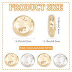 1 Box 200PCS Flat Round Plastic Beads with Small Holes Assorted Light Gold Silver Handmade Spacer Loose Platinum Bead Charms Bulk for Jewelry Making Necklaces Bracelets DIY Craft Supplies - style: Round