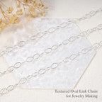 GTVOODX 16.4 Feet Silver Plated Stainless Steel Chains for Jewelry Making Textured Cable Link Chain Roll for DIY Women Jewelry Making Supplies with Lobster Clasps Jump Rings - color: Silver Textured Chains