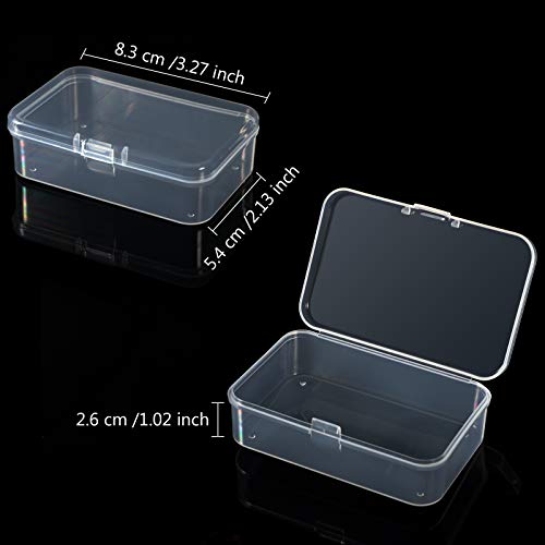Jetec 6 Pieces Mini Plastic Clear Beads Storage Containers Box for Collecting Small Items, Beads, Jewelry, Business Cards, Game Pieces, Crafts (3.3 x 2.1 x 1 Inch) - size: 3.3 X 2.1 X 1 Inch