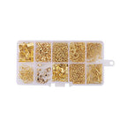 Pandahall Golden Jewelry Beading Starter Kits with Brass Crimp End Caps and Jewelry Findings for Bracelet Necklace Earring Making Repairing - color: Golden
