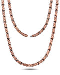 Feraco Copper Necklace for Men Women, 99.99% Pure Copper Magnetic Chains with 3500 Gauss Ultra Strength Neodymium Magnets, Adjustable Jewelry Gift with Sizing Tool - style: Fishtail