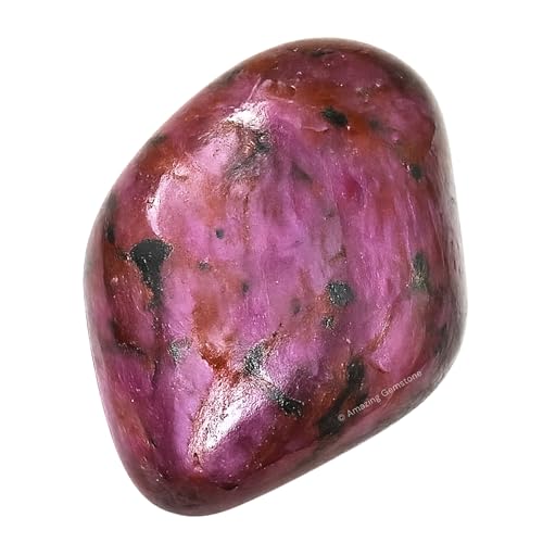 Amazing Gemstone Ruby Crystal Tumbled Stones Polished Rocks - Natural Gem Stones for Healing - DIY Crystals for Protection (1 Piece) - color: Ruby