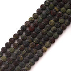 6mm Faceted Natural Dragon Bloodstone Stone Beads Coin Disc Gemstone Spacer Beads for Jewelry Making DIY Bracelet Necklace - color: Dragon Bloodstone