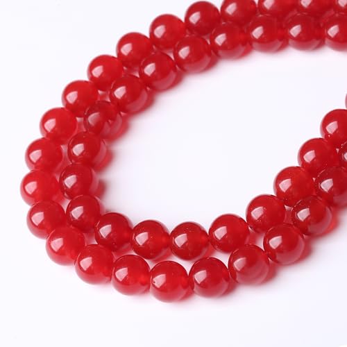 Carnelian Stone Beads for Jewelry Making DIY Bracelet Necklace Gemstone Round Crystal 1 Strand 15.5inch 60PCS 6MM - color: Carnelian, size: 6MM
