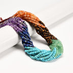 2x4mm Natural Rondelle Beads – Loose Gemstone Spacers for DIY Jewelry Making (Chakra) - color: Chakra, size: 2x4