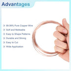 uxcell Copper Wire 99.99% Pure 23 Gauge 0.6mm 10m/33ft Tarnish Resistant | Jewelry Wire Copper Soft Craft for Jewelry Making Beading DIY Crafts Supplies - size: 23 Gauge 0.6mm