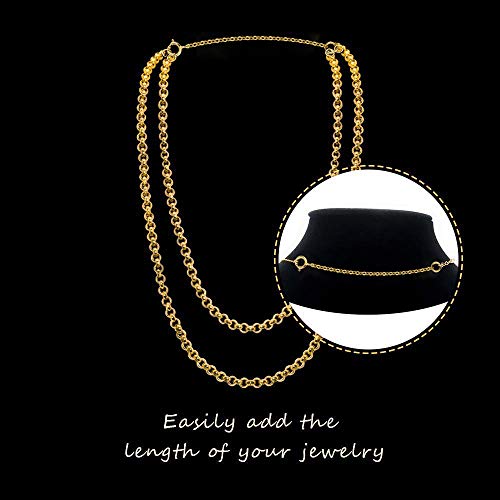 14K Gold Necklace Extenders 925 Sterling Silver Chain Extension Necklace Bracelet Anklet Extender for Jewelry Making (1 2 3 inch) - color: Gold