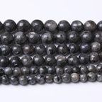 Black Glitter Stone Beads for Jewelry Making DIY Bracelet Necklace Jewelry Making 1 Strand 15.5inch 4MM - color: Black Glitter, size: 4MM