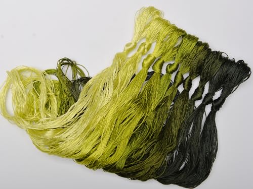 100% Nature Mulberry Handmade Embroidery Silk Thread Woven Jewelry Accessory Artificial Flowers Cross Stitch Floss DIY Sewing Kits 10 Gradient Colors 22m Each (44) - color: 44