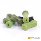 GEM-Inside 30Pcs 5x12mm Natural Green Opal Stone Plant Bamboo Knot Bone Charms Beads for Jewelry Making Power Energy Chakra Stone Beads - color: Green Opal