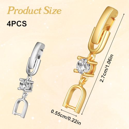 Foldover Clasp Extender Foldover Extension Jewelry Clasps 4Pcs Gold Silver Plated Fold Over Clasp Necklace Extension Clasps Metal Bracelets Extenders Small Fastener for Women Jewelry Making Repair Kit