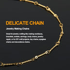 KYUNHOO 5 Meters Gold Plated Jewelry Making Chains on Spool Embossed Stick Chain Links Thin Craft Chain Stainless Steel Gold Chain for Handcraft DIY - color: Stick Gold