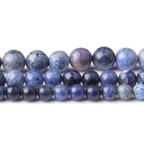Natural Stone 6mm Blue Sodalite Smooth Round Loose Beads Energy Gemstone DIY for Jewelry Making Bracelet Necklace 1 Strand 15" - color: Blue Sodalite, size: 6mm