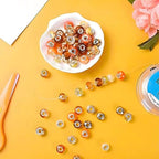 20pcs/Set Random Mixed Color European Style Acrylic Large Hole Beads Bracelet Spacer Beads for Bracelet Necklace Beading Handmade Accessories(SN345-Black)