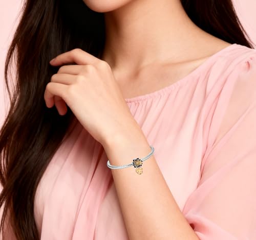 Mother Heart Charms for Bracelets Love Mom Flowers Charm Jewellery for Women - style: Flower