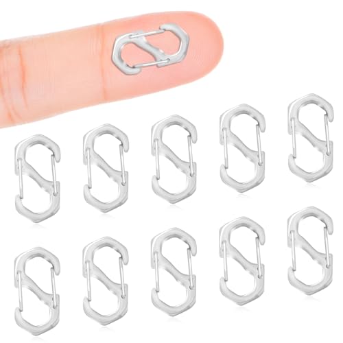 10Pcs Double Opening Lobster Clasps Necklace Shortener Clasp Bracelet Clasps and Closures Stainless Steel Necklace Clasp S Lock Chain Shortener for Necklace Bracelet Connector Jewelry Making(Silver,M) - color: 10PCS-SIlver, size: Medium