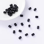 Natural Black Agate Cylinder Tube Beads 10x14mm 38cm/str Loose Semi Gemstone Stone Beads for Making Bracelets Necklace - color: Black Agate