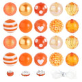 35 Pcs Chunky Bubblegum Beads 20mm Focal Pen Large Rhinestone Pearl Bead with Rhinestone Large Hole European Spacer Bead for DIY Beadable Pen Jewelry Making Keychain Craft Making(Orange) - color: Orange