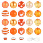 35 Pcs Chunky Bubblegum Beads 20mm Focal Pen Large Rhinestone Pearl Bead with Rhinestone Large Hole European Spacer Bead for DIY Beadable Pen Jewelry Making Keychain Craft Making(Orange) - color: Orange