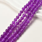 6mm Purple Jade Chalcedony Stone Beads Natural Crystal Gemstone Round Loose Beads for DIY Jewelry Making 15"/Strand - color: Purple Chalcedony Jade, size: 6mm
