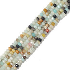 BEADIA Natural Amazonite Beads 4x2mm 120pcs Faceted Rondelle Loose Semi Gemstone Beads for Jewelry Making Design - color: Amazonite