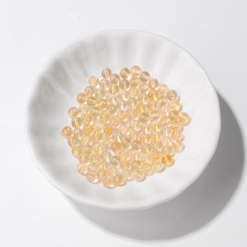 Raicegs 100pcs 4mm Citrine Beads Natural Gemstone Beads Round Loose Beads for Jewelry Making DIY Bracelets Necklace - color: Citrine, size: 4mm Round
