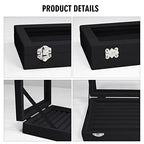 Vicoter Rings Organizer Tray 7 Slots Velvet Jewelry Earring Storage Box with Transparent lid Jewelry Display Case for Girls Wife Mom Women (Black) - color: Black