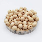 INSPIRELLE 540pcs 12mm Natural Wood Beads Unfinished Round Wooden Loose Beads Wood Spacer Beads with 10M Jute Twine for Craft Making Home Decoration - size: 12mm