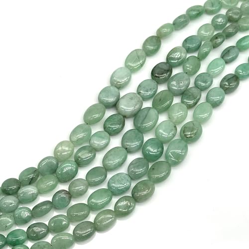Stone2wear Natural Emerald Beads Smooth Oval 5x4mm-10x8mm | Genuine Green Gemstone 13" Strand | May Birthstone Jewelry Making Supplies DIY Necklace Bracelet