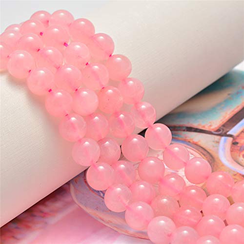 NCB 100pcs Original Natural Stone Beads Gemstone Round Loose Beads 6mm 8mm 10mm (Rose Quartz, 10mm 100Beads) - color: Rose Quartz, size: 10mm 100Beads