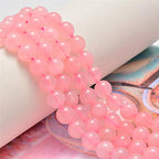 NCB 100pcs Original Natural Stone Beads Gemstone Round Loose Beads 6mm 8mm 10mm (Rose Quartz, 10mm 100Beads) - color: Rose Quartz, size: 10mm 100Beads