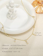 Dainty Gold Necklace for Women Trendy 14K Gold Plated Pearl Cross Clover Butterfly CZ Charm Pendant Chain Station Necklaces Waterproof Non Tarnish Layered Choker Cute Jewelry Gifts - color: G-teardrop