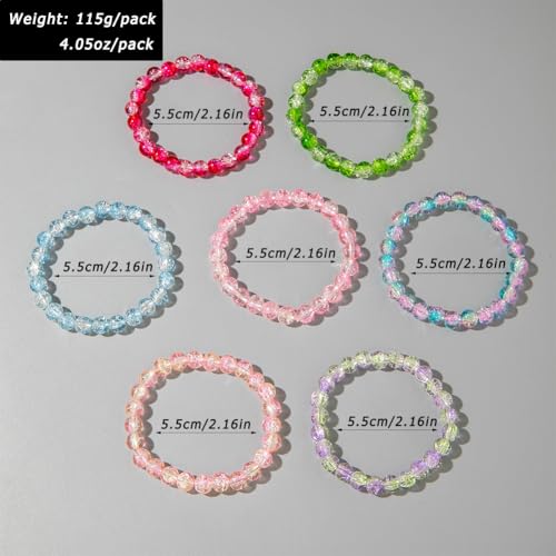 Colorful Stackable Resin Beaded Bracelets Set for Women Dainty Neon Clear Acrylic Beads Stretchable Bracelet Pack Trendy Transparent Round Balls Jewelry - color: Colorful2