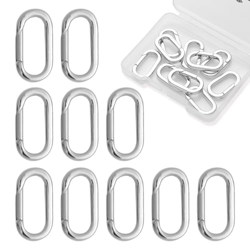 10pcs 925 Silver Plated Oval Clasps,Jewelry Clasps,Gold Paper Clip Clasps,DIY Bracelets Necklaces Jewelry Making and Repairing (925 Silver-19mm) - color: 925 Silver-19mm